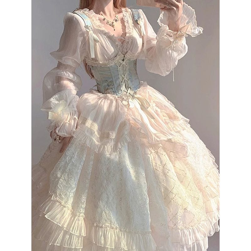 フラワーウェディング ロリータ ゴージャススーツ レディース ドレス ロリータ スイート＆エレガント レディガードル 重工業 プリンセスドレス 12,136円