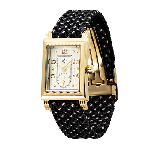 ラヴィンブーケ×京都丹後ジャカードウォッチ ラインドット チャコールグレー