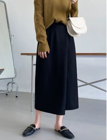 無地変形デザインロングスカート スカート ロング丈M L ブラック ブラウン 爽やか かわいい 可愛い きれいめ シンプル カジュアル 上品 おしゃれ かっこいい レトロ アジアン 可愛い 5,299円