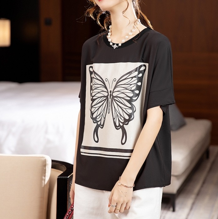 半袖Tシャツ プリント半袖シャツ サイズ豊富トップス ラウンドネックトップス トップス Tシャツ シャツ プルオーバー ビッグT 袖あり 半袖 5分袖 五分袖 Uネック ラウンドネック スリム