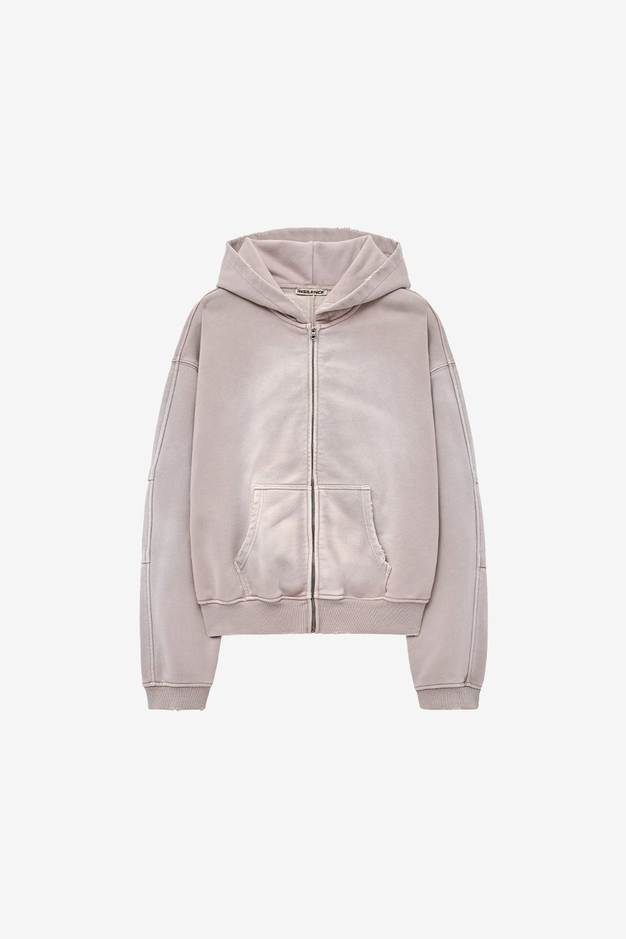 【INSILENCE】 WASHING DART HOODED ZIP-UP : SAGE BROWN