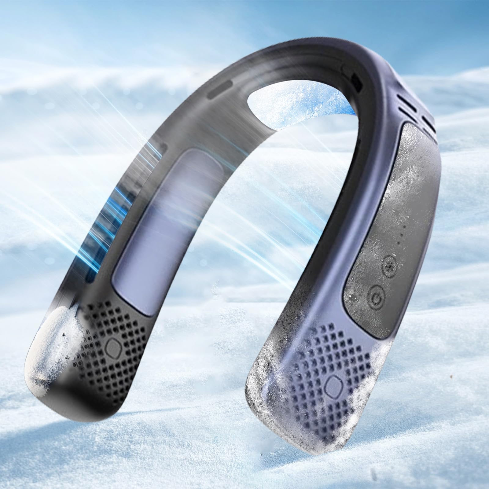 【2025年 次世代のクール ネッククーラー】Hosiakly 首掛け扇風機 ネッククーラー 冷却プレート 携帯扇風機 ネックファン ねっくくーらー ハンズフリー 単独に冷却と送風調節可能 冷感 ひん