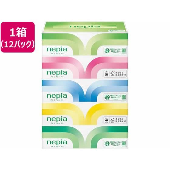 プレミアムソフトティッシュ 180組5個×12パック ネピア