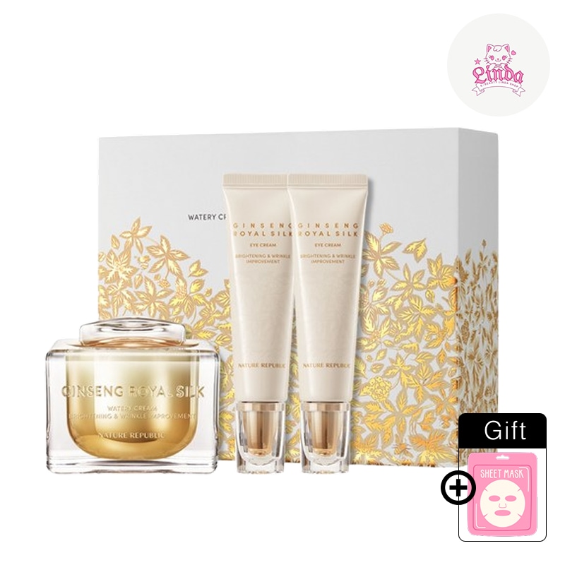 ジンセン ロイヤルクリーム + アイクリーム スキンケア ギフト セット(ウォータリークリーム 60g + アイクリーム 30ml x 2)