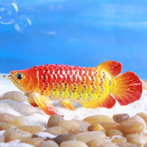 【正規品】 紅龍 アロワナ 縁起物 宝石箱 東京銀座PICALS 12-ex801