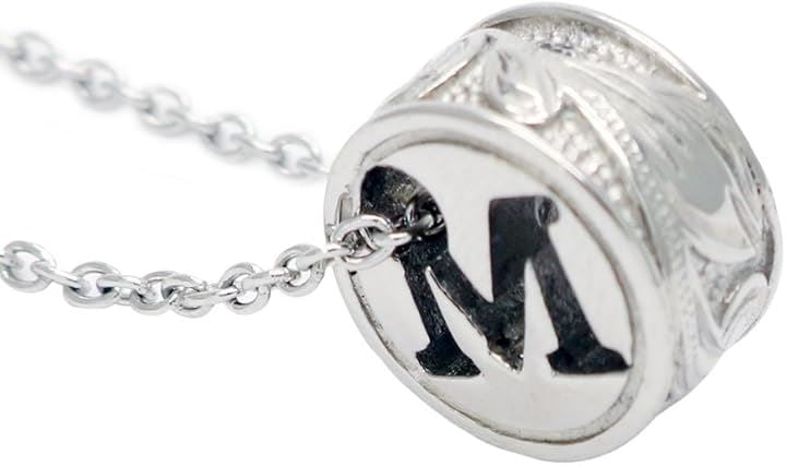 アクセサリーショップ サージカルステンレス イニシャル ペンダントネックレス ハワイアンジュエリー レディース アルファベット( シルバー)