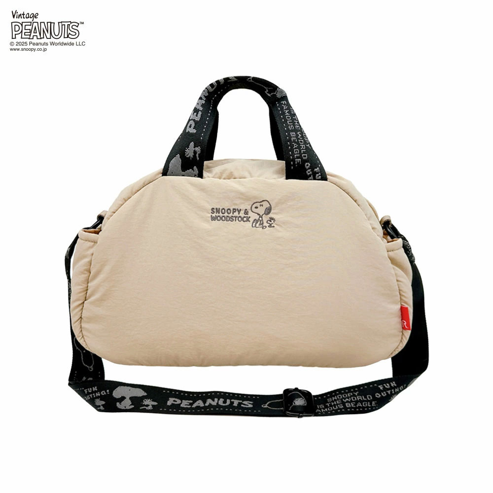 2025新作 スヌーピーバッグ ショルダーバッグ ROOTOTE Vintage PEANUTS DELI 8455 ルートート IP.デリ.パデット.ピーナッツ-0S マットベージュ