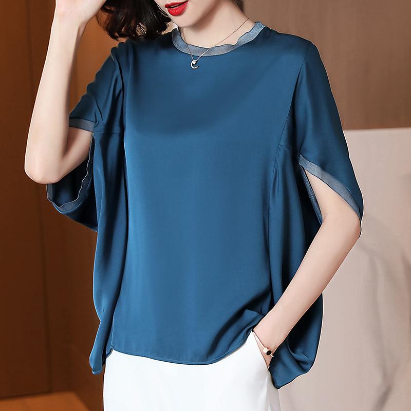 コーデ レディース ファッション オシャレ カワイイ シンプル きれいめ ナチュラル 上品カジュアル 婦人服 厚手 Tシャツ ハイエンド 半袖 ラウンドネック トップス