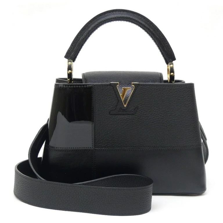 ルイ・ヴィトン LOUISVUITTON カプシーヌBB 2WAY ハンドバッグ ショルダーバッグ M59269 黒 カーフ×エナメル 【中古】(68174)
