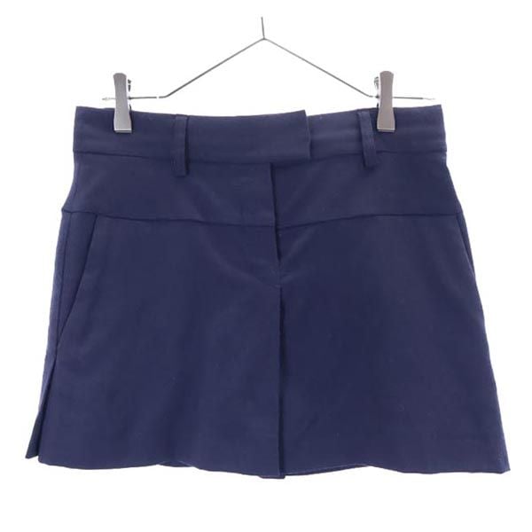 ウールブレンド ミニスカート 40 ネイビー レディース