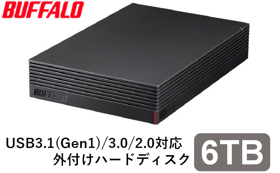 BUFFALO （バッファロー） HD-EDS6.0U3-BA パソコン＆テレビ録画用外付けハードディスク 6TB HDEDS60U3BA