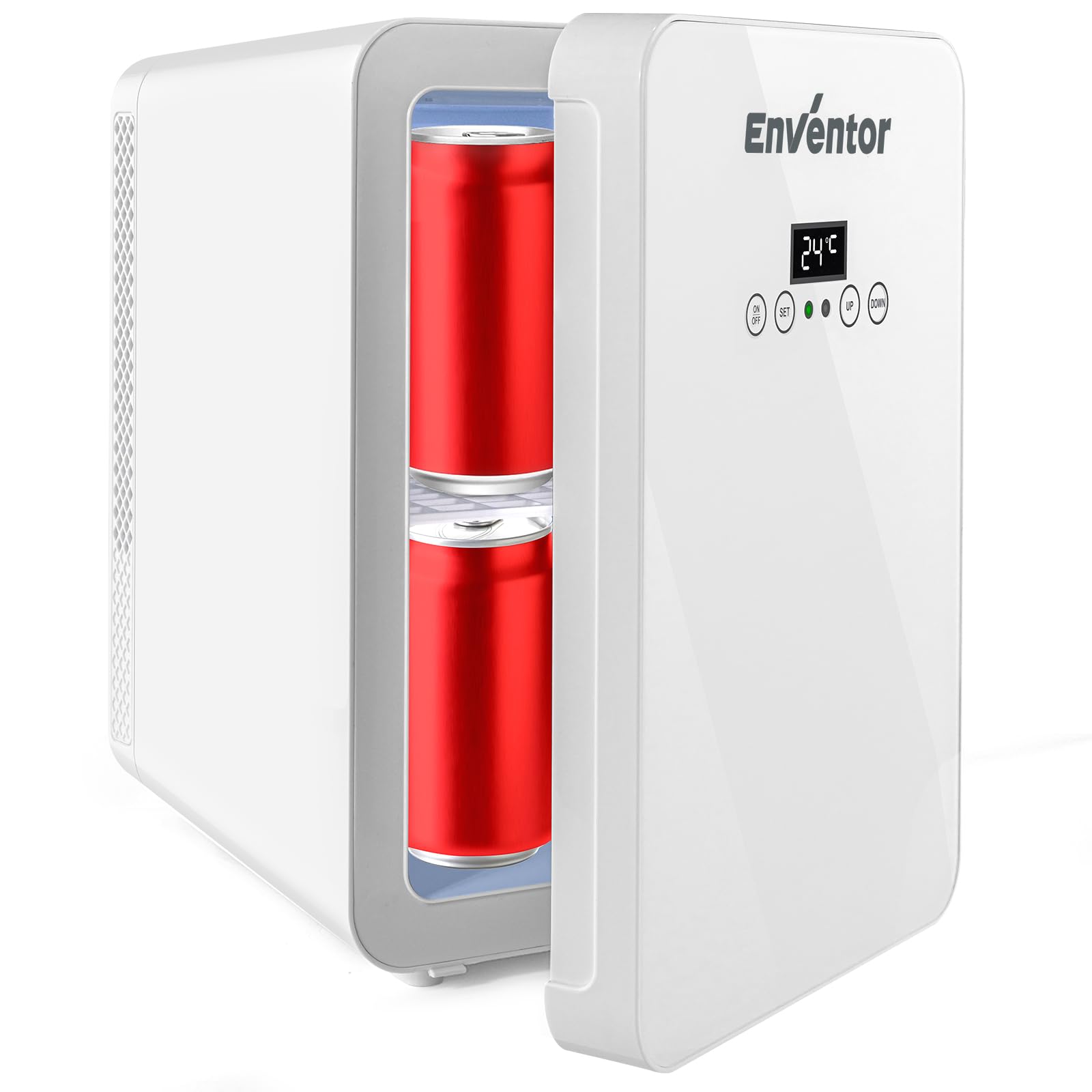 Enventor 冷蔵庫 小型 冷温庫 10L 極静音 エコモード搭載 LCD温度表示 ワンタッチ操作 PSE認証 温度調節可能 ミニ冷蔵庫 卓上 寝室 省エネ AC/DC給電 冷蔵 保温 一人暮らし