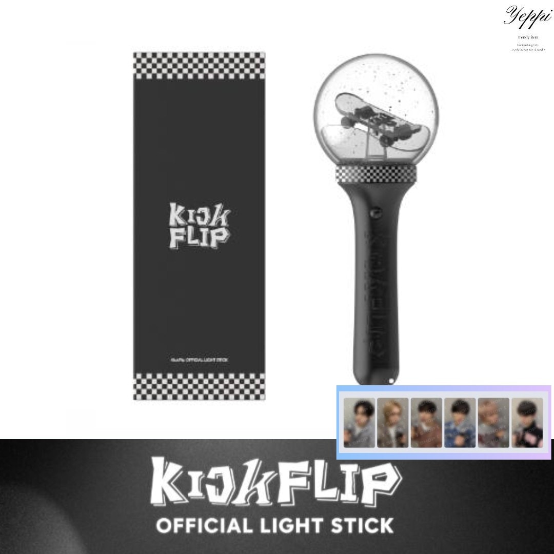 【 当日出発 】KickFlip - OFFICIAL LIGHT STICK [ 特典セルフィーフォトカード6種1セット付 ] KickFlip 公式グッズ ペンライト 応援棒