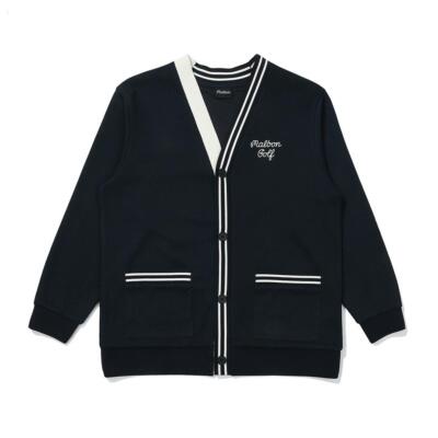 Malbon Golf純正 マルボン バケットニット風カーディガン ネイビー（レディース）