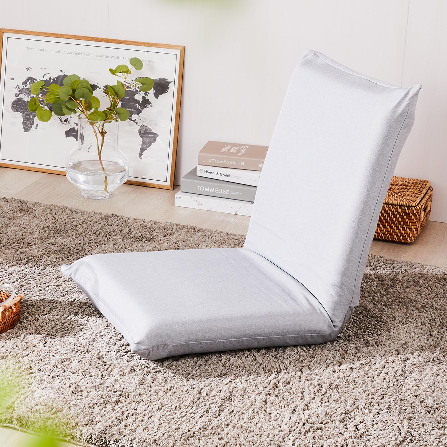 ドウシシャ 洗えるカバー付き ポケットコイル 座椅子 グレー いつでも清潔 ヘタりにくいEZCP-LGY