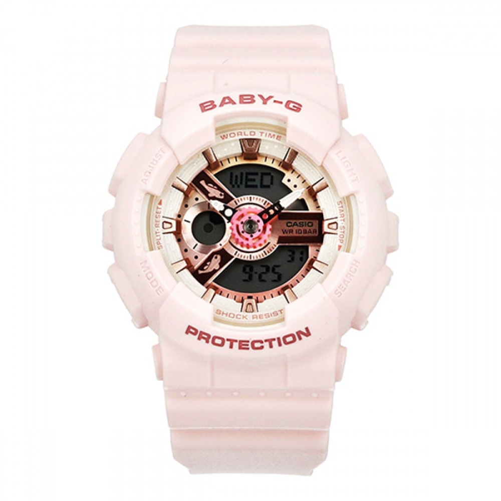 G-SHOCK BA-110AQ-4ADR (BA-110AQ-4A) ベビーデジタルアナログスポーツ女性用ウレタン腕時計