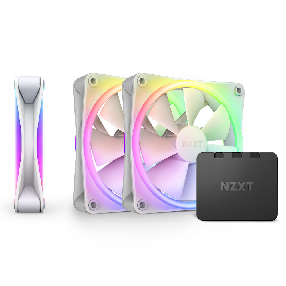 NZXT NZXT 120mm 両面RGBファン 3個＆RGB照明コントローラーセットモデル ホワイト RFD12TFW1