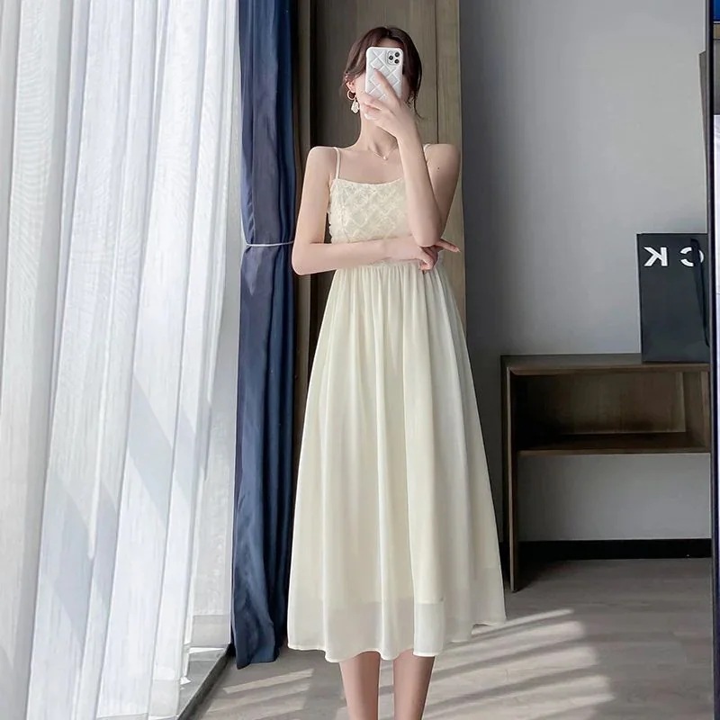 便利！2wayワンピースキャミワンピース キャミソールワンピース+カーディガン2点セット夏の新作気品ロングスカート