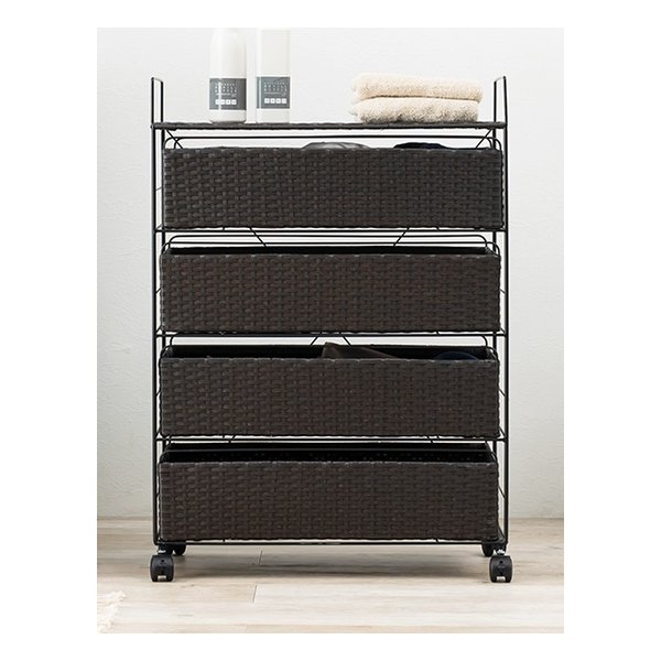 ランドリー 約 幅60×奥行30×高さ85cm ダークブラウン RAN-2437DBR