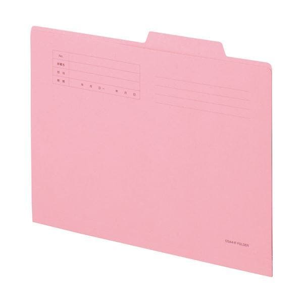 （まとめ） TANOSEE 個別フォルダー A4 ピンク 1セット（100冊：10冊10パック） 2セット