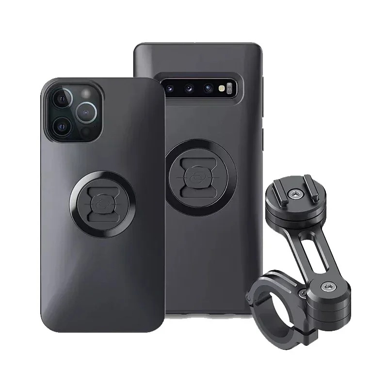ユニバーサル バイク用 スマートフォンホルダー ブラケット ケース モトコネクト クイックステムマウント スタンド ハンドルバー ハーレー対応 輸入品