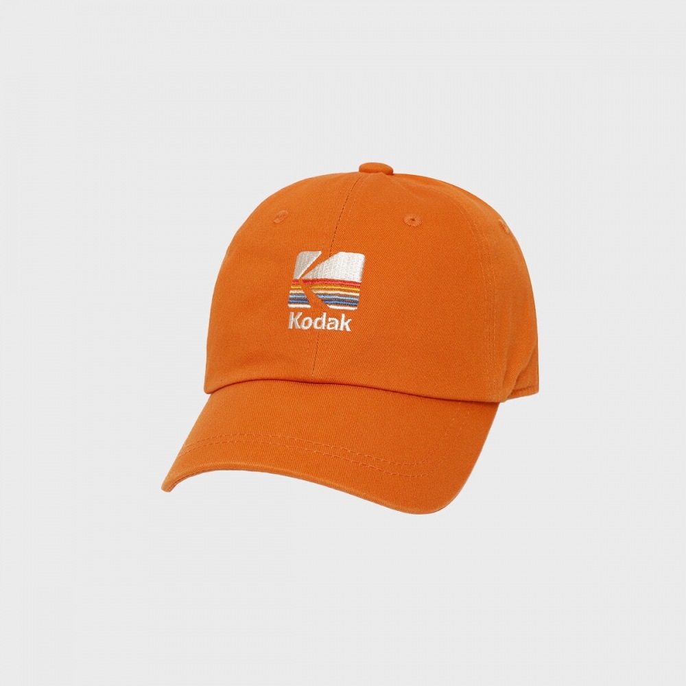 コダックアパレルシグネチャーフィットレインボーエンブロイダリーボールキャップオレンジ