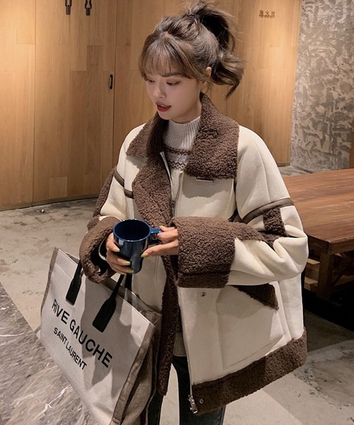 ジャケット ブルゾン エコムートンボアジャケット レディース