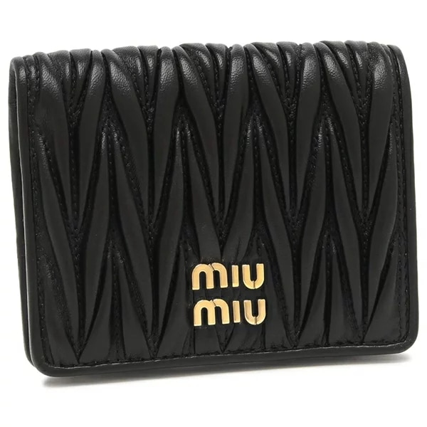 二つ折り財布 マテラッセ ブラック レディース MIU MIU 5MV204 AFPP F0002