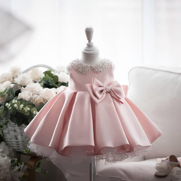 【即納】バック大きいリボン フォーマルワンピース！子供 ドレス ベビードレス ガールズ キッズ 発表会 結婚式 子供服 女の子 子供ドレス チュチュスカート　シンプルワンピース キッズ フォーマル ワ