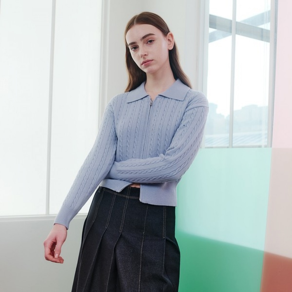 [マインドブリッジ] ケーブルジップアップカーディガン MYCD2210