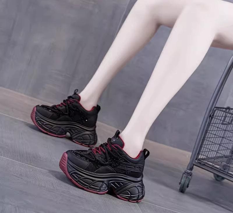 スニーカー レディース メンズ シューズ ラインストーン 厚底 カジュアル 秋冬 ブラック ホワイト シルバー