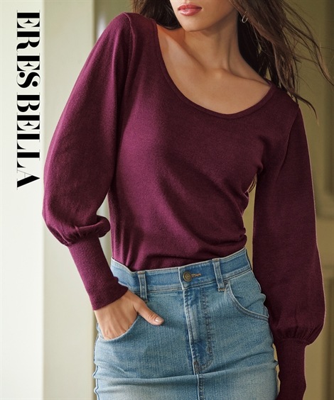 ニット Uネックニットプルオーバー ERES BELLA