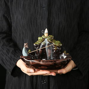 香炉 陶器 倒流香 アジアン雑貨 お香立て インテリア 置物 ストレス解消 開運 風水 癒し 玄関 幻想的 香り