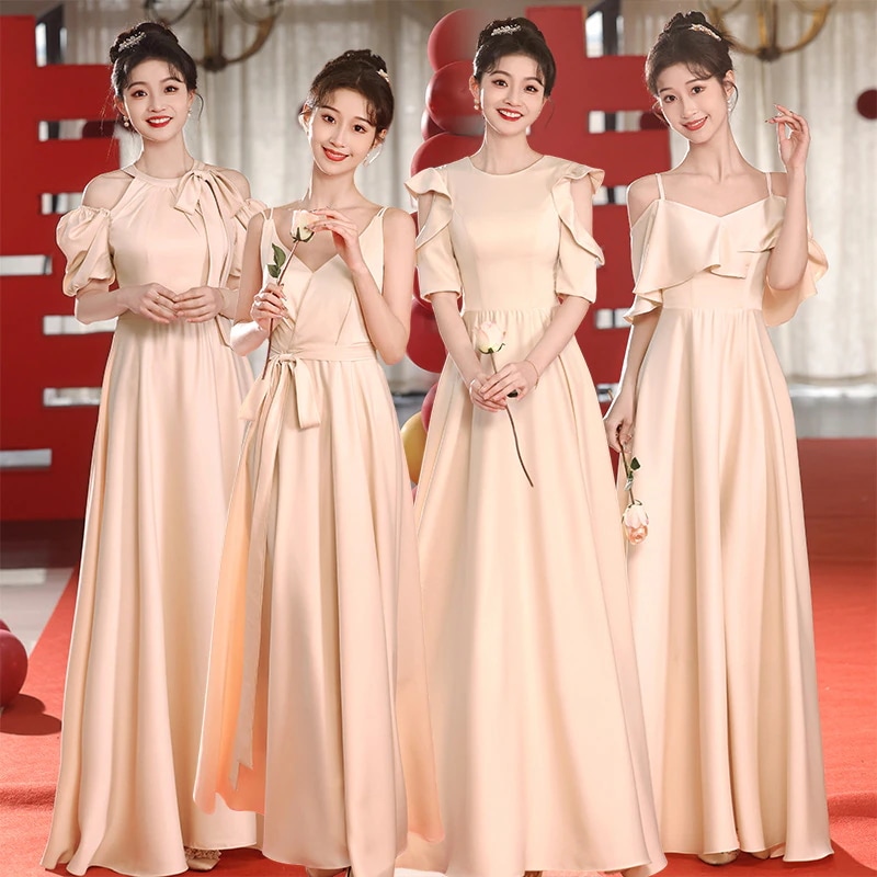 ブライズメイドドレス ドレッシングガウン 2024 春夏新作アイスシルクドレスは通常姉妹グループの親友として着用できますブライズメイドドレス