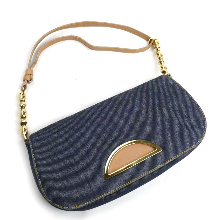 Christian Dior クリスチャンディオール マリスパール ショルダーバッグ ブルー レディース 中古
