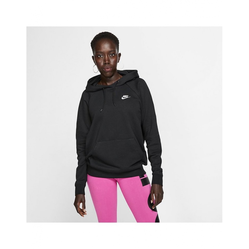 ナイキエッセンシャルフリースプルオーバーパーカー女性用ブラック