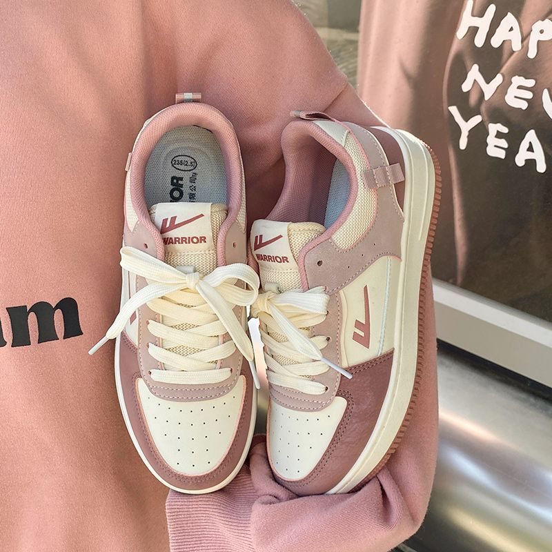 戦士ラズベリーピンクホワイトシューズレディースオリジナルカジュアルシューズ万能学生韓国風トレンディな高価値スポーツシューズ