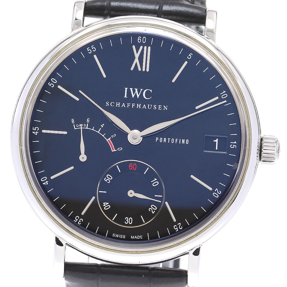 IWC SCHAFFHAUSEN IW510102 ポートフィノ ハンドワインド 8デイズ デイト パワーリザーブ 手巻き メンズ _837790【中古】