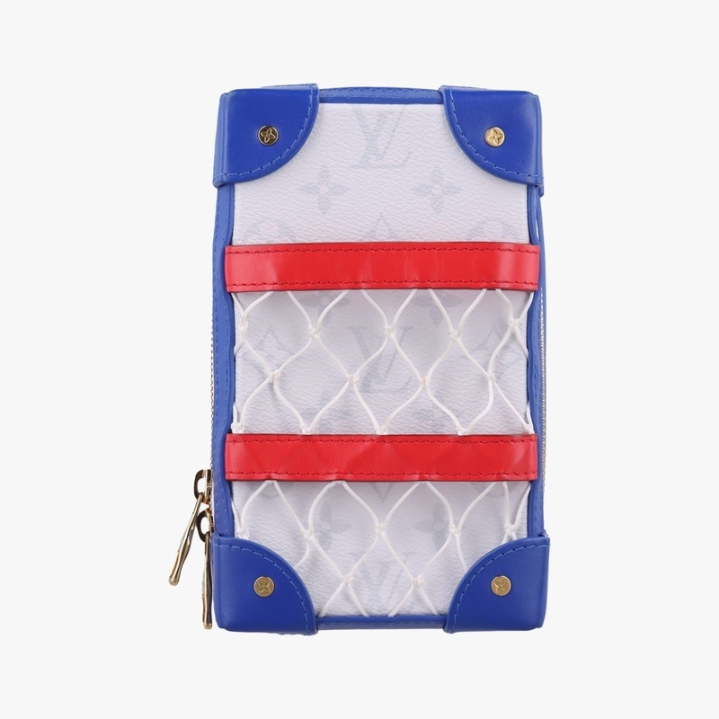 LV x NBA ソフトトランク フォーンボックスアンタークティカ×レッド×ホワイトモノグラムキャンバス×カーフレザーM80101TJ4220中古