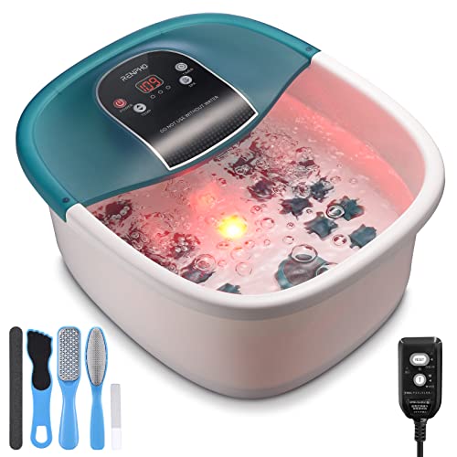 RENPHO レンフォ 足湯 フットバス 入浴剤可 7L大容量 温度調節 タイマー バブル機能 加熱保温機能付き 静音設計 22個のローラー 軽石付き 角質取りセット同梱 日本語取扱説明書