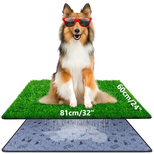 擬似草が付いている犬のためのおしっこのパッド60*81CM 犬の potty のための屋内人工的な草取り替えのための Doggie の洗濯でき再使用可能な芝生のための芝生のおしっこのパッド屋外パティオ 5,446円