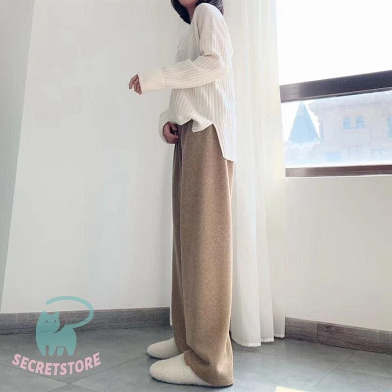 チノパン ワイドパンツ ニット マキシ丈 レディース パンツ ズボン ロング ボ ゆったり イージーパンツ カジュアル 春 夏 秋 冬体型カバー