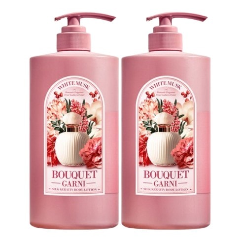 [1+1] ブーケ·ガルニ モイスチャーボディローション ホワイトムスク 1500ml x 2 (鎮静/弾力/保湿/栄養/エナジャイジング/アンチリンクル)