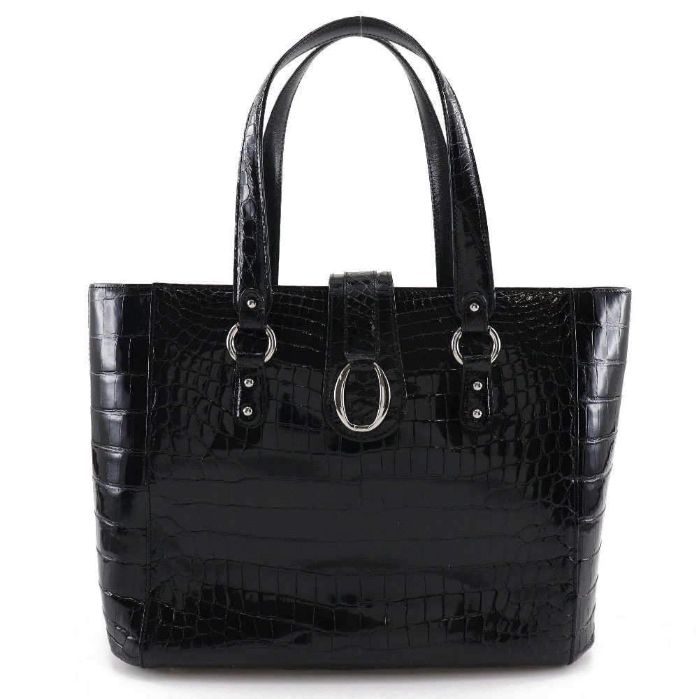 sanpo 三宝/サンポウ JRA トートバッグ クロコダイル 黒 レディース 中古品 A-ランク 32,370円