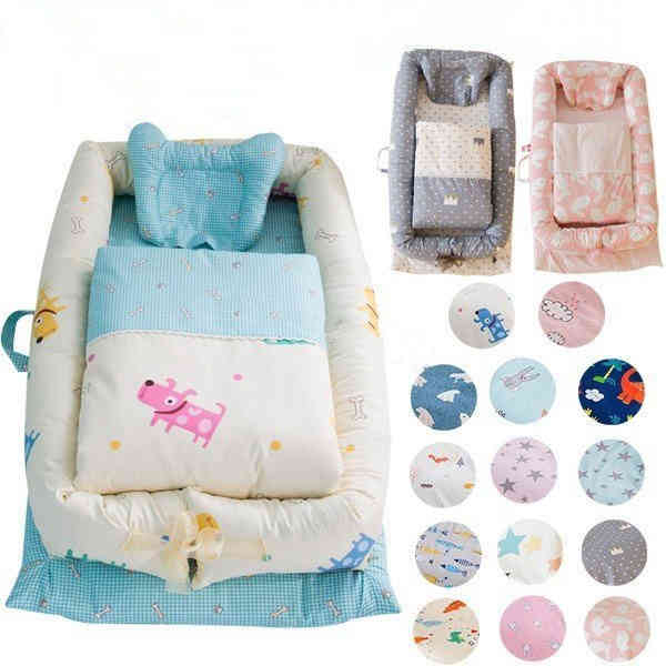 人気 ベビーガード ベッドインベッド 新生児/赤ちゃん オムツ換え ベビーインベッド ベビーベッド ベビー 添い寝ベッド 枕付き/布団付き 転落防止 出産祝い