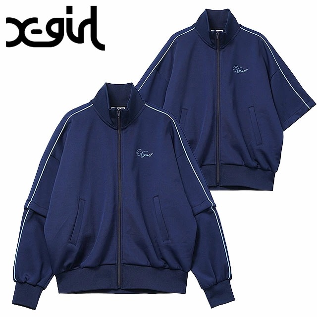 ペンシルスクリプトロゴ ツーウェイトラックジャケット [105253012010] レディース トップス トラックトップ ブルゾン 袖取り外し可能 NAVY 正規取扱店