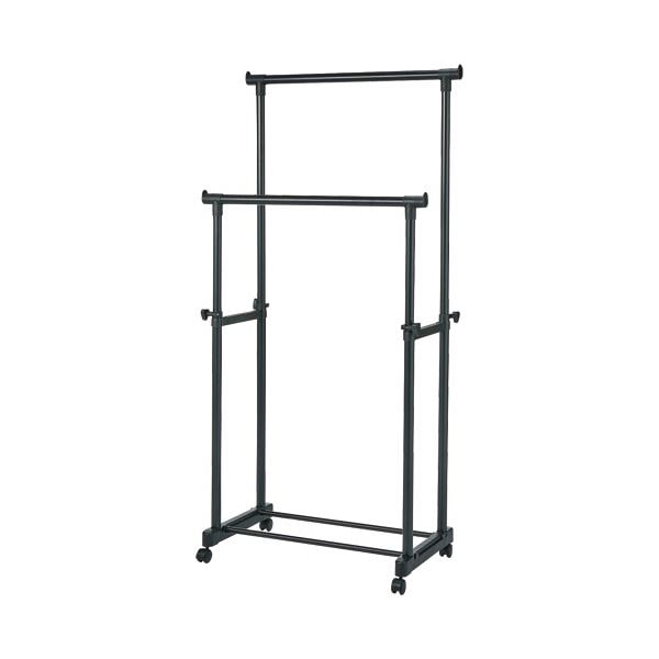 （まとめ）YAMAZEN パイプハンガー ダブルオールブラック MKS-WS（ABK）（S） 1台[x5セット] 37,612円