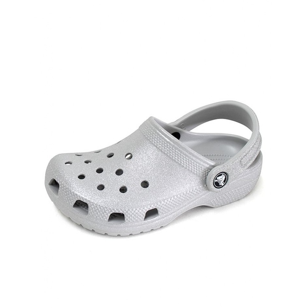 クロックスシューズクロックスキッズクラシックグリッター K キッズサンダルスリッパシルバー 206993-0IC
