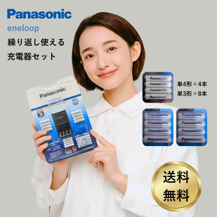 電池 単3 単4 充電器セット エネループ 単三8本 単四4本 防災 防災グッズ 緊急 充電 4,260円