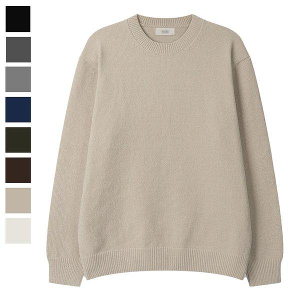 男子ベロアベルベットラウンド長袖ニット SG-KN-Q083-オートミール